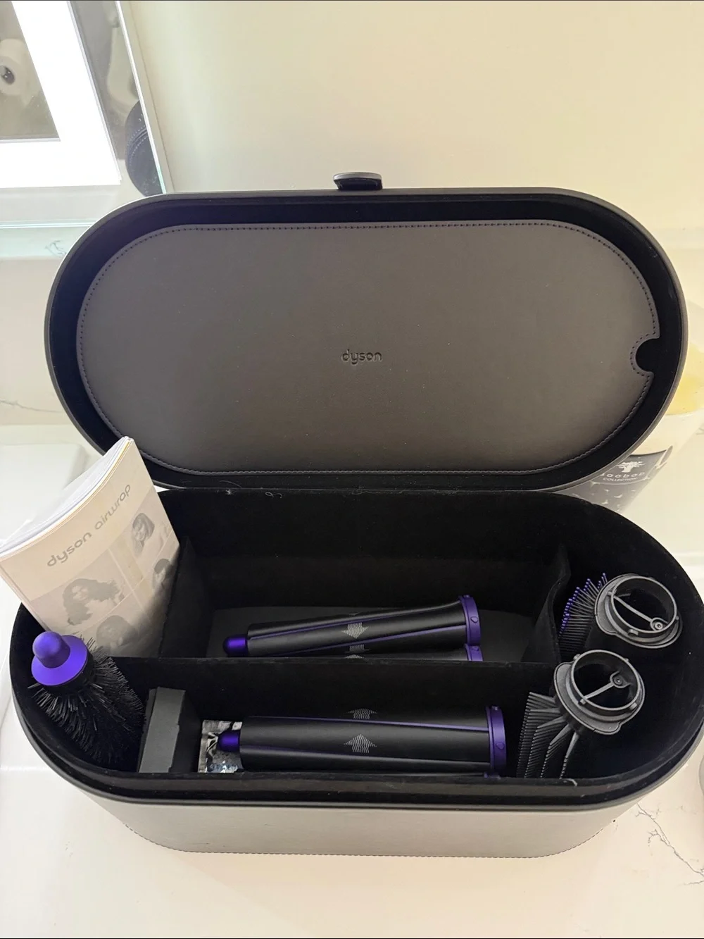 Dyson Airwrap Accessory Organizer Dock Set with Black Storage Case